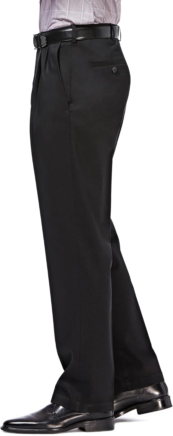 Men's Premium No Iron Khaki Classic Fit Pleat Front Pant (Regular and Big & Tall Sizes)