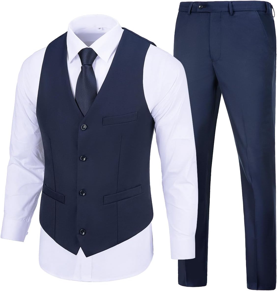 Men Suit 2 Pieces Slim Fit Dress Vest and Pants Set Prom Suits for Men Formal Wedding Party Tuxedo