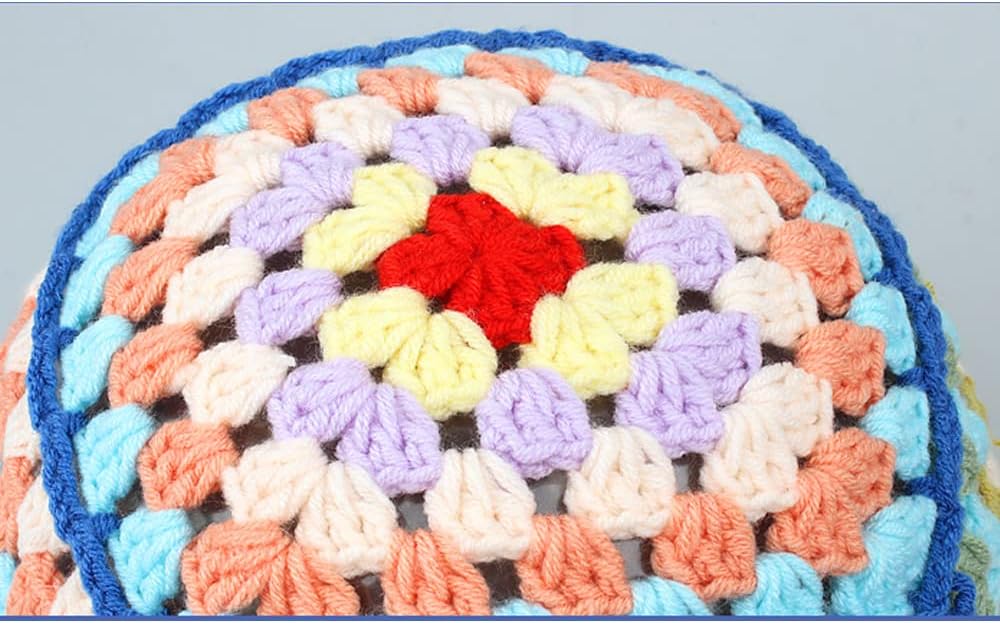 Crochet Bucket Hat for Women Handmade Knit Hats Summer Floral Skull Cap Knit Bucket Hats for Women