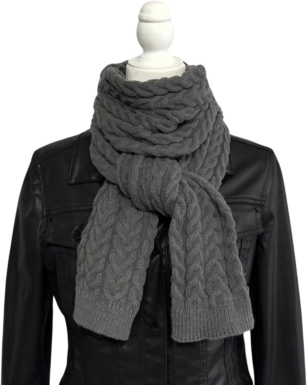 Basic Knitted Scarf Large Neck for Women or Men Knit Winter