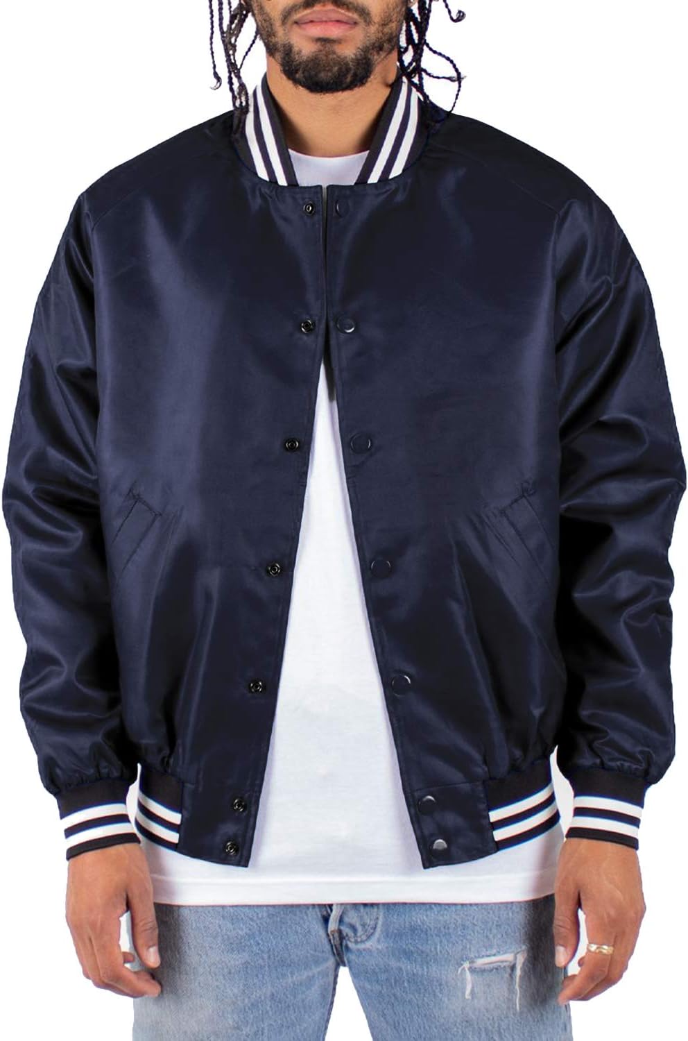 Men Bomber Jacket – Classic Padded Relaxed Fit Water Resistant College Baseball Varsity Coat S-3XL