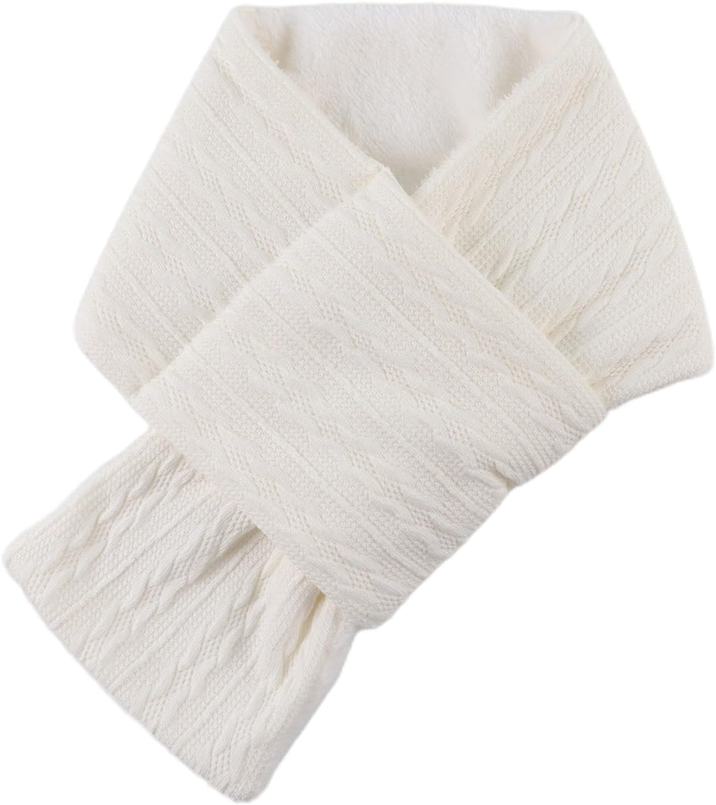 Unisex Winter Knit Warm Scarves Thick Fleece Scarf Cold Weather Soft Neck Warmer for Women Men