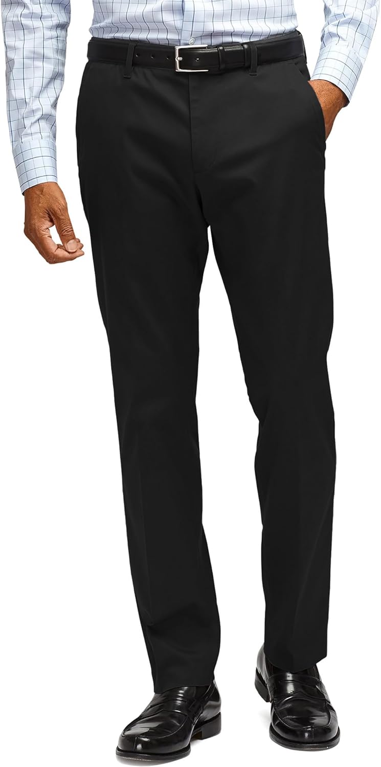 Men's Slim Fit Flat Front Dress Pant Expandable Waist Fashion Colored Tapered Slacks