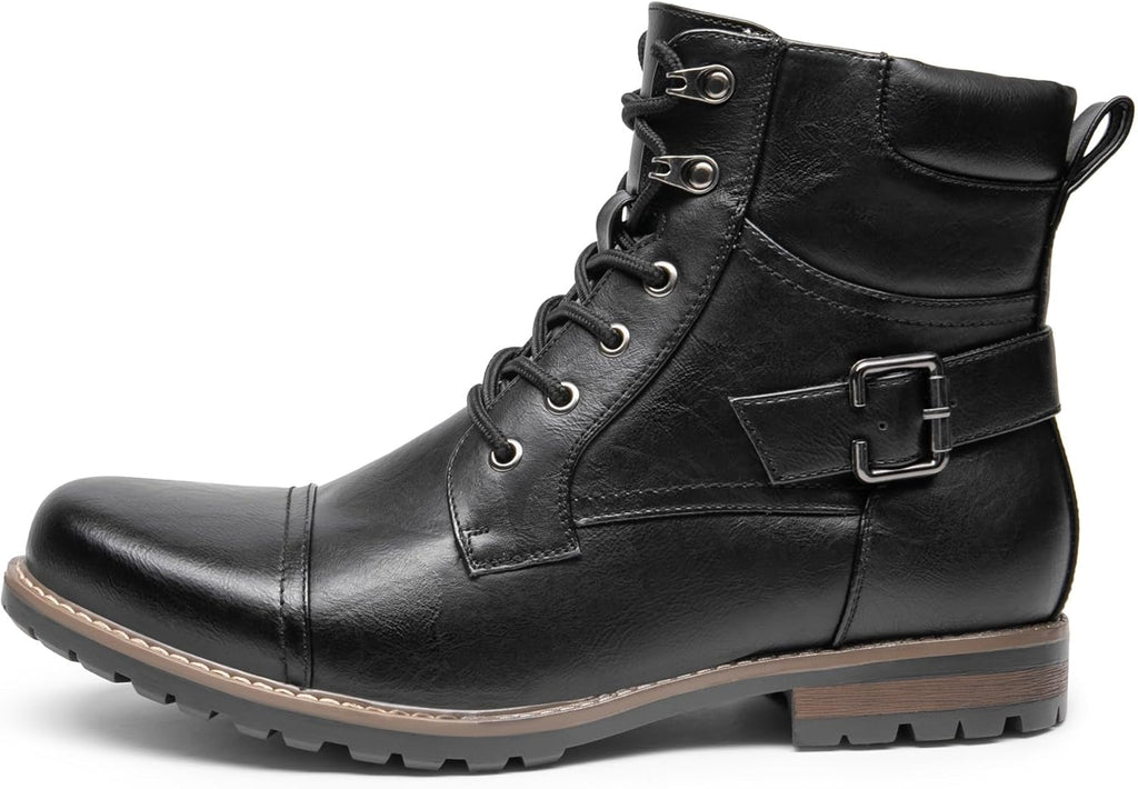 Men Motorcycle Combat Boots Zipper Biker Boot