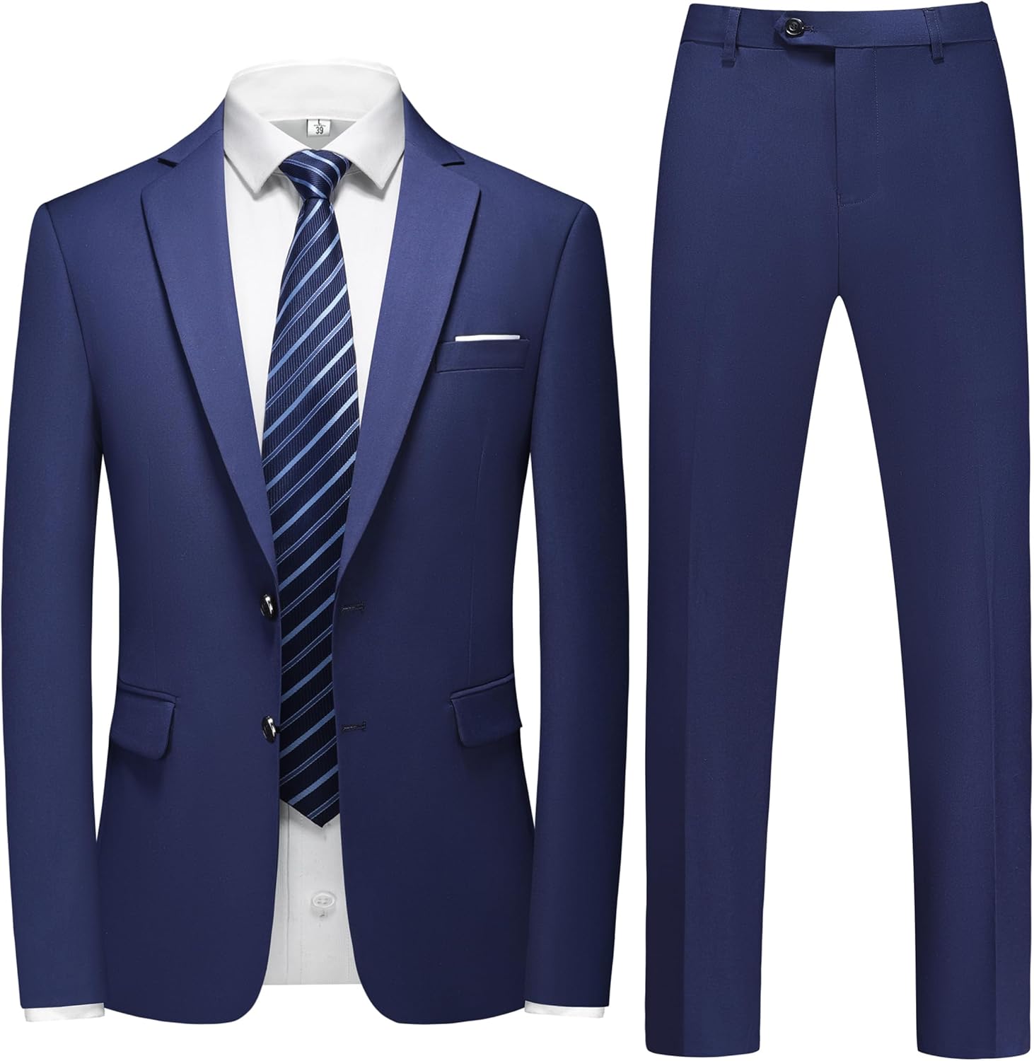 Men 2 Piece Slim Fit Suit Set, Two Button Tuxedo for Wedding and Prom, Includes Blazer Jacket, Pants & Tie