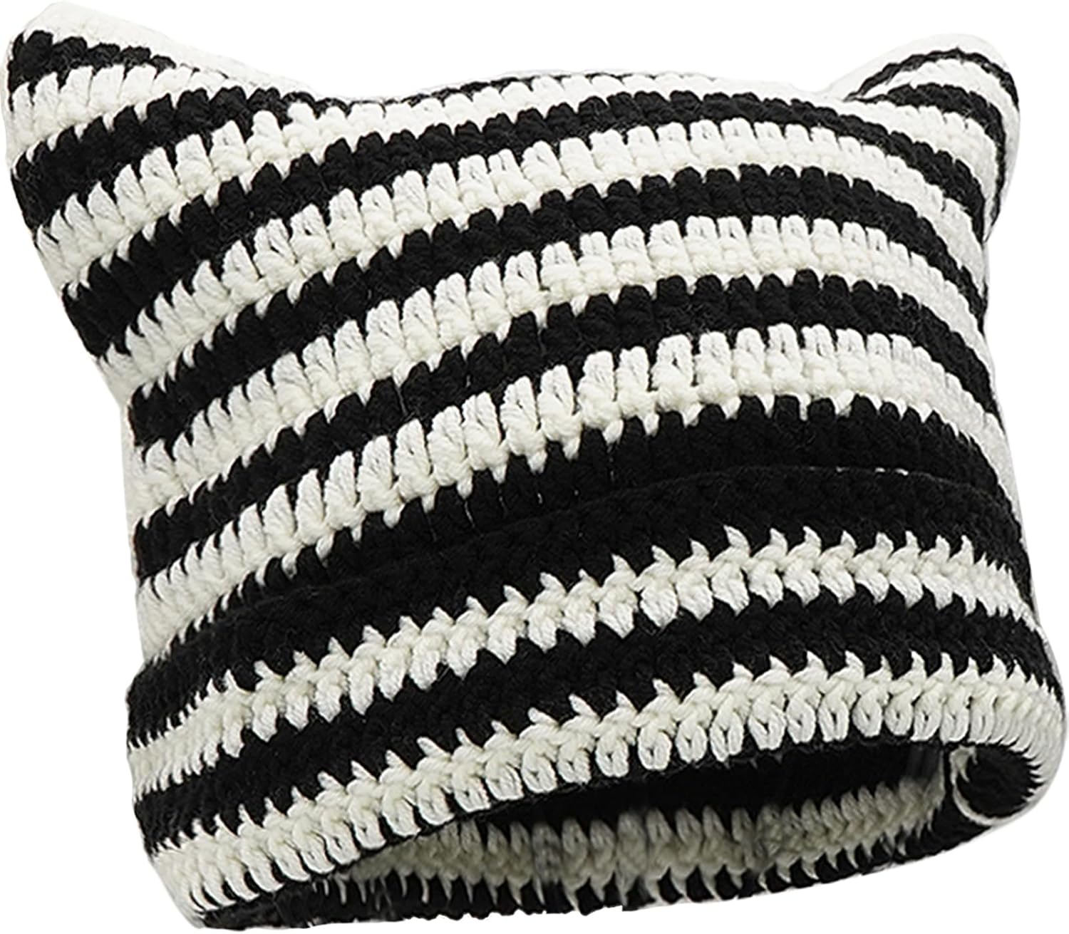 Crochet Hats for Women Cat Ear Knit Hat Vintage Beanie  Accessories Slouchy Beanies for Womens