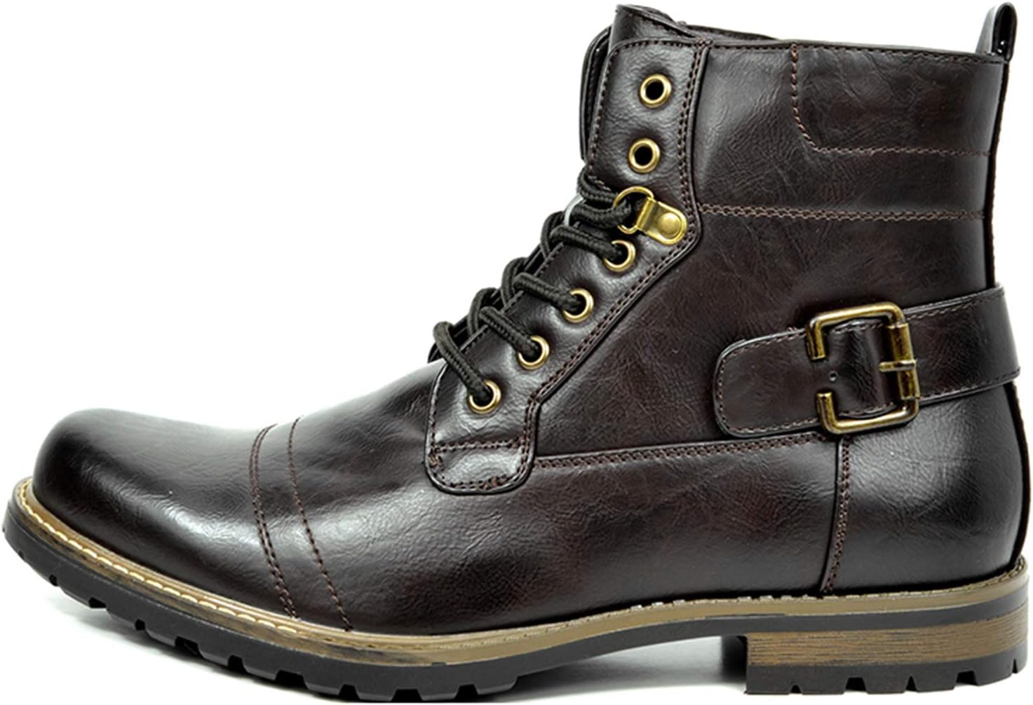 Men Motorcycle Combat Boots Zipper Biker Boot