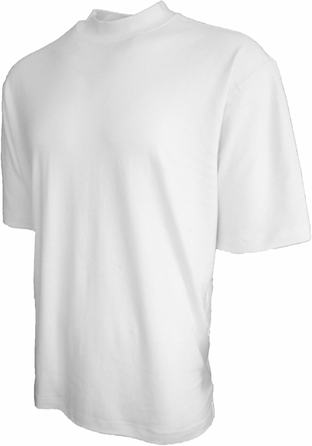 100% Cotton Mock Turtleneck Shirt Short Sleeved Pre-Shrunk 4 Colors