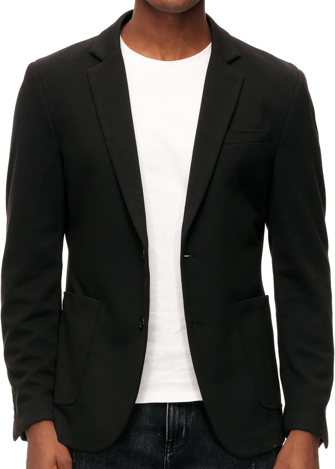 Men's Casual Knit Blazer Suit Jackets Two Button Lightweight Unlined Sport Coat