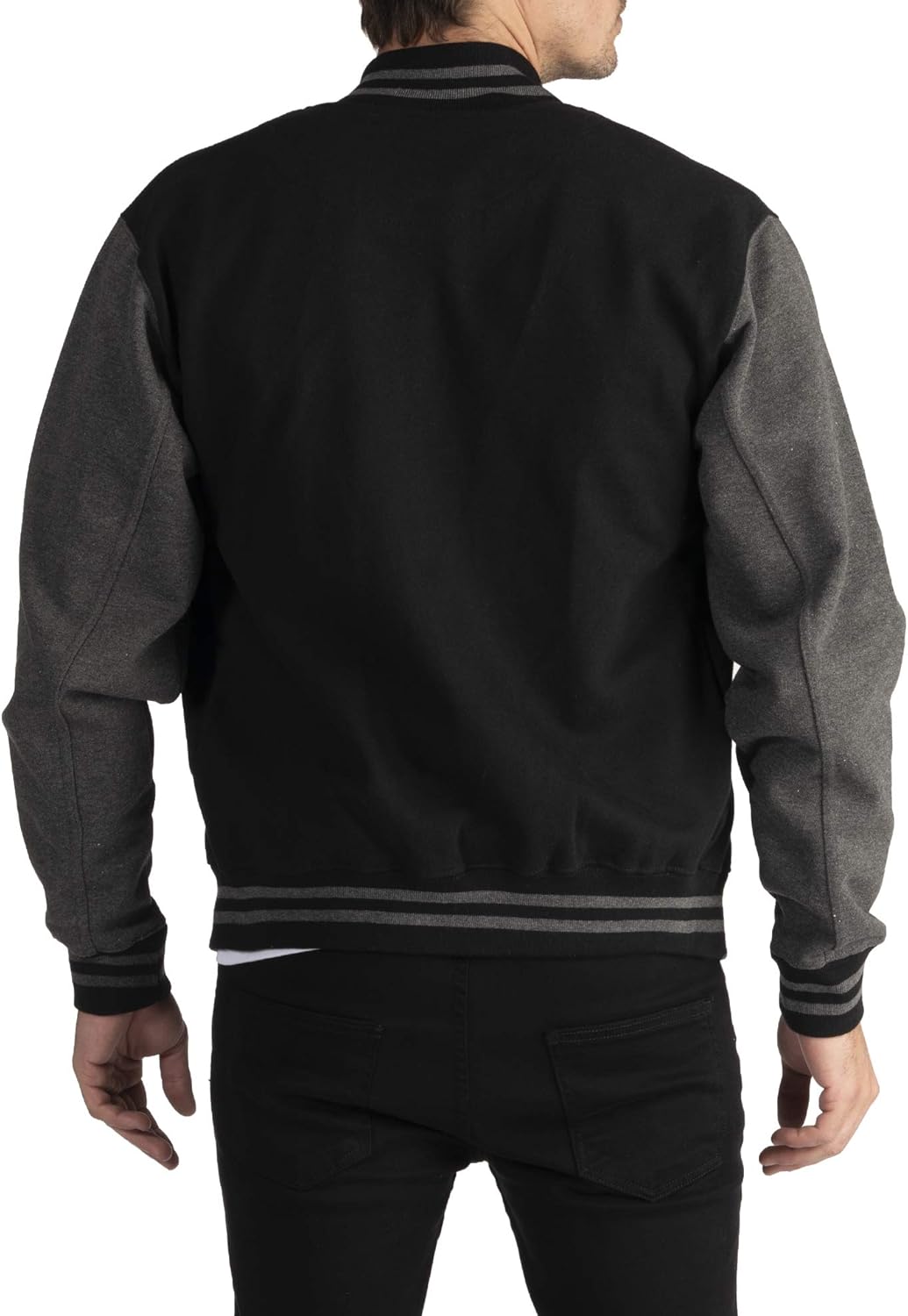 Men Varsity Fleece Baseball Jacket