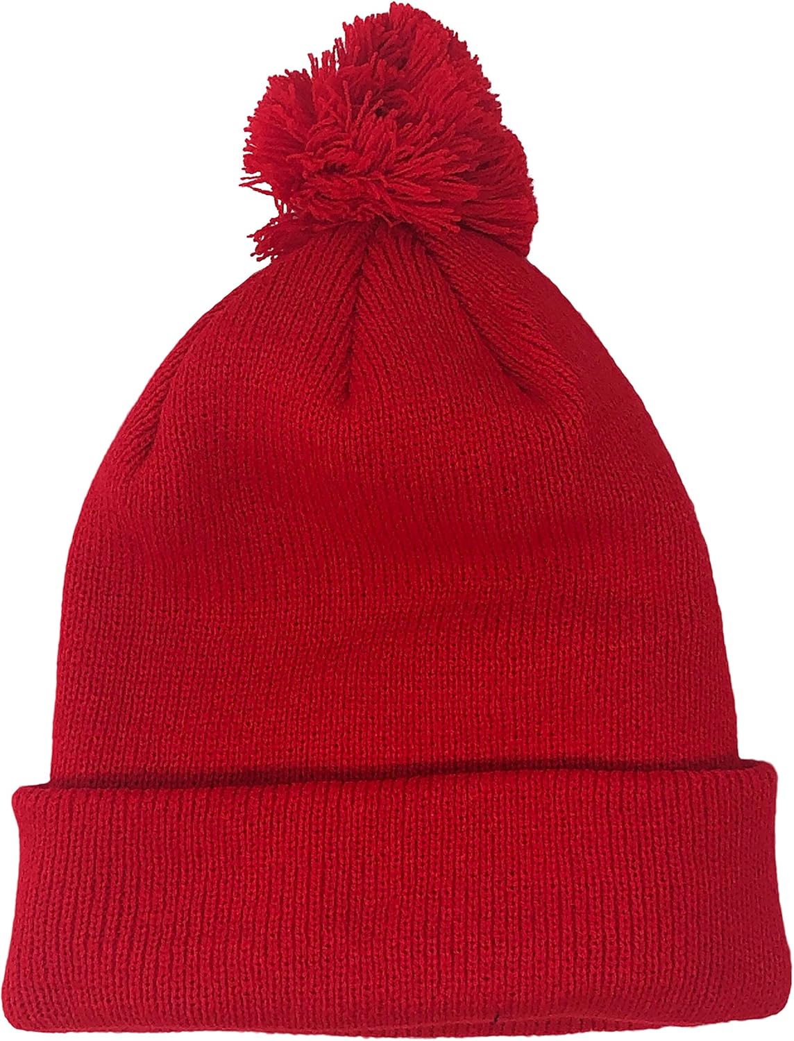 Warm Soft Slouchy Winter Knitted Beanie Hat for Men and Women (Bright Red)