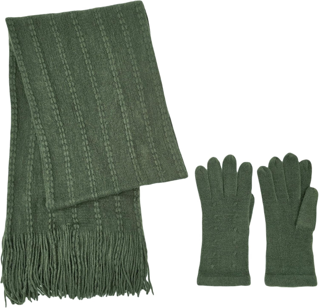 Women's Scarf and Glove 2pc Set Cashmere-like Feel soft and warm for winter