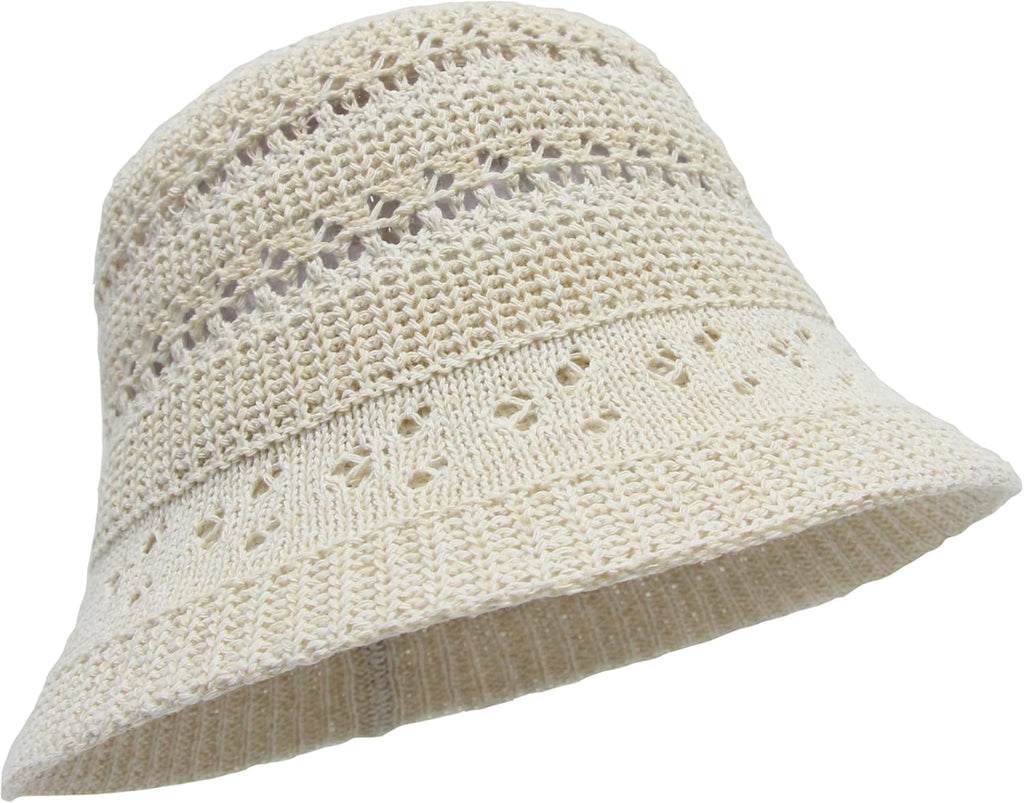 Straw Hats for Women Bucket Hat Packable Sun Hats for Women Woven Knitted Beach Hat Travel Crochet Hat