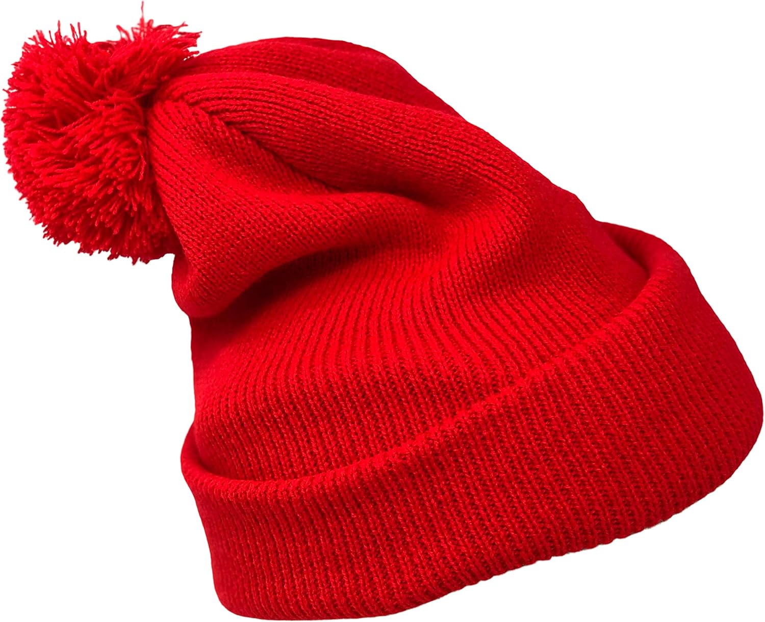 Warm Soft Slouchy Winter Knitted Beanie Hat for Men and Women (Bright Red)